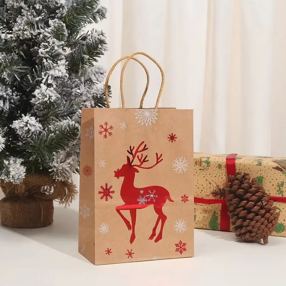 Christmas Kraft Paper Santa Claus Snowman Bags