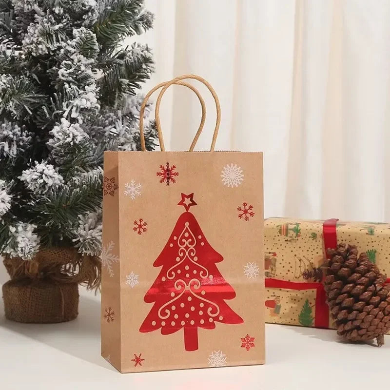 Christmas Kraft Paper Santa Claus Snowman Bags