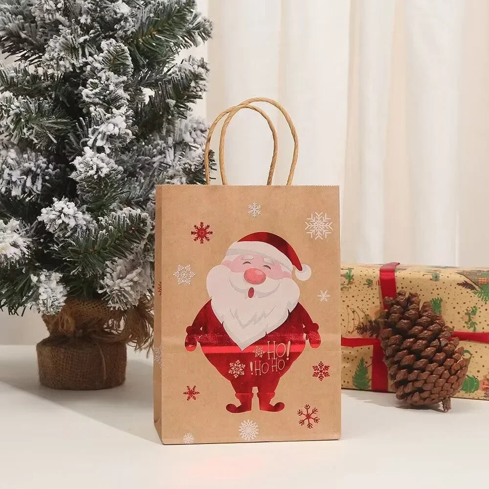 Christmas Kraft Paper Santa Claus Snowman Bags
