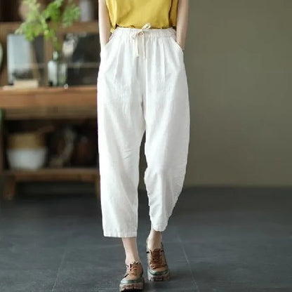 Women's Retro Loose Cotton Linen Harem Pants