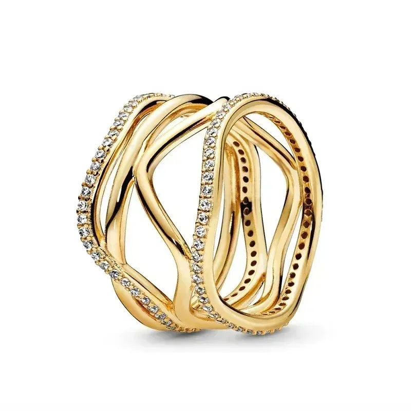 Multi Color Heart Shape Cubic Zircon Silver Rings