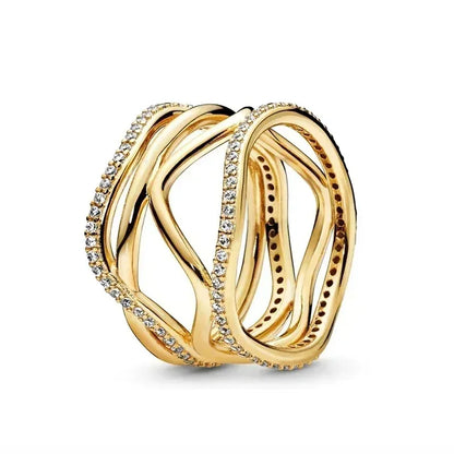 Multi Color Heart Shape Cubic Zircon Silver Rings