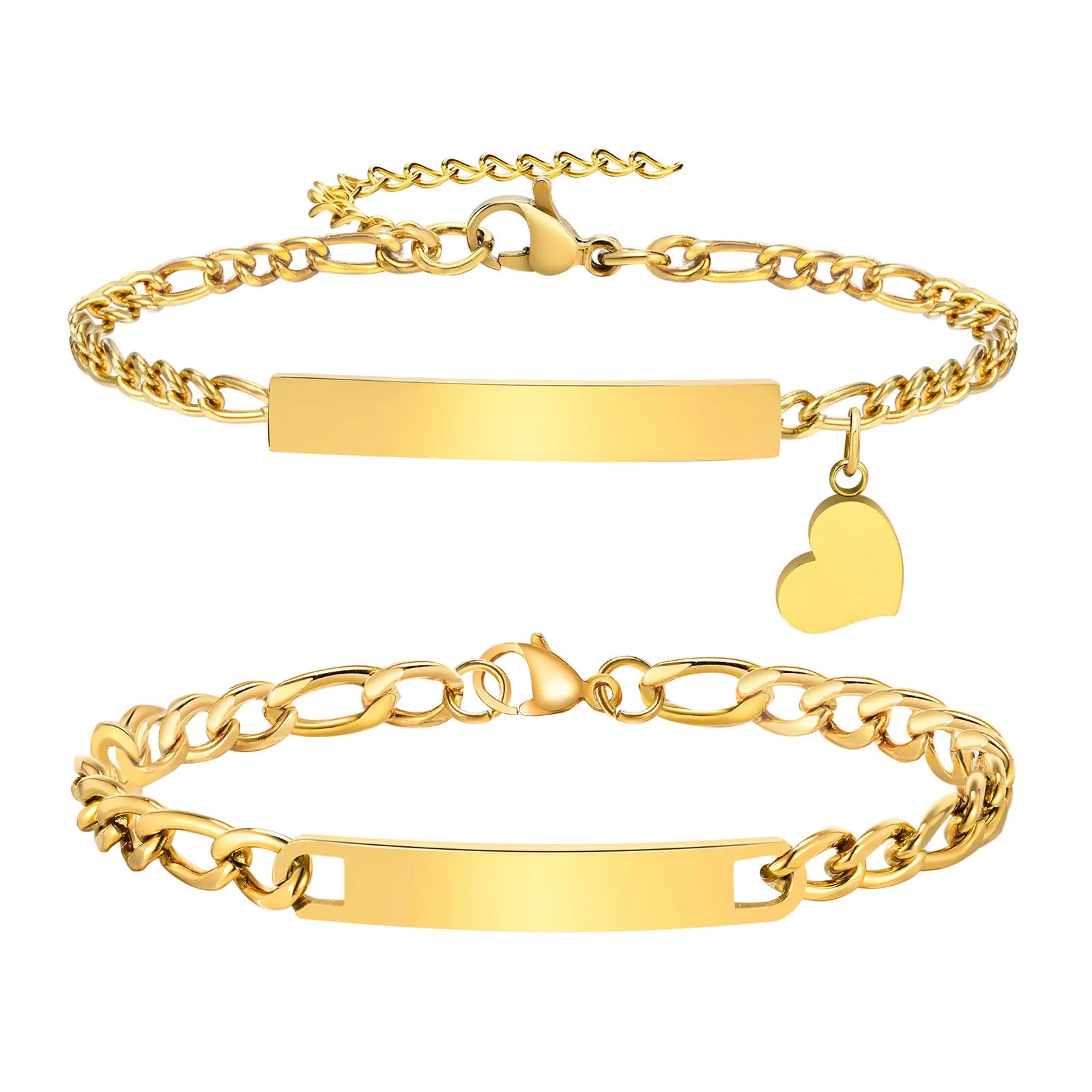 Stainless Steel Couple Bracelet Set