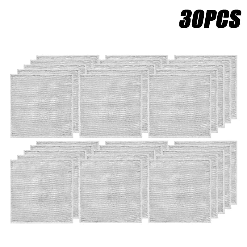30pcs of rectangular filters on a white background with '30PCS' text above.