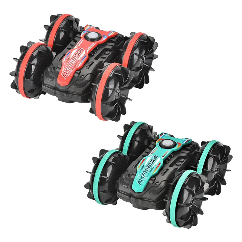 Dual Remote Control LED Amphibious Stunt Car