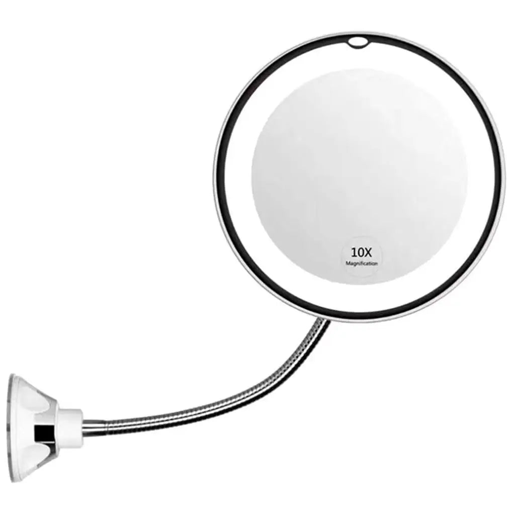Flexible Gooseneck LED Light 10X Magnifying Mirror