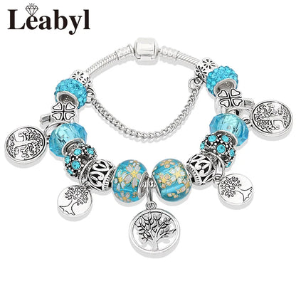 Floral Crystal Bead Bracelets