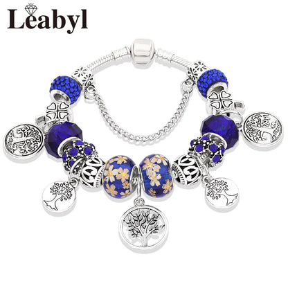 Floral Crystal Bead Bracelets