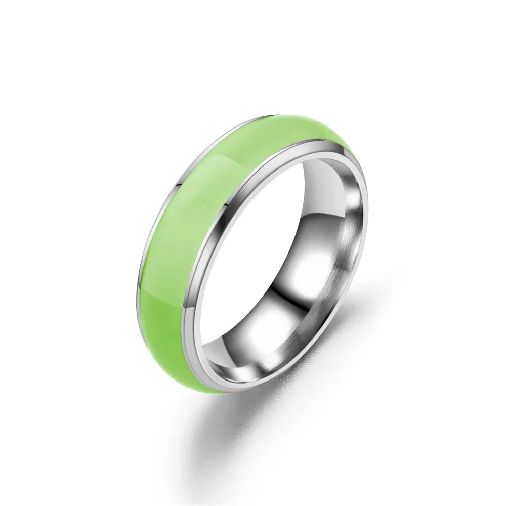 Stainless Steel Florescent Luminous Glow Ring
