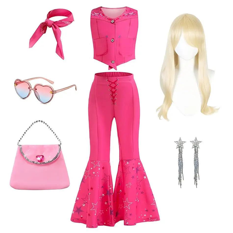 Girl's 3pcs Sleeveless Solid Color Clothes Outfit