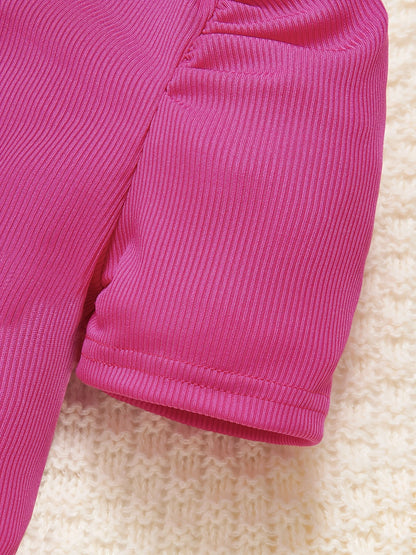 Girl's Puff Sleeve Summer Floral Leg Pant Set