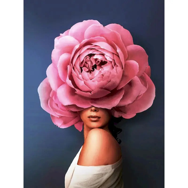 Girls Shape Flower Canvas Wall Art