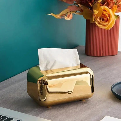 Golden Kitchen Tissue Box Holder