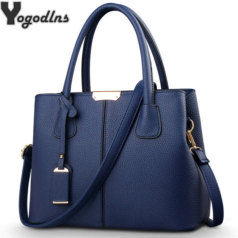 Sac à bandoulière en cuir PU pour femme – Grand sac fourre-tout pour femme