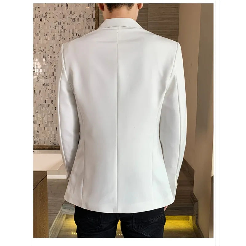 Korean Patchwork Slim Fit Casual Blazer for Men