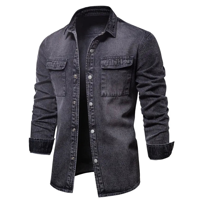 100% Cotton Long Sleeve Men Denim Shirts