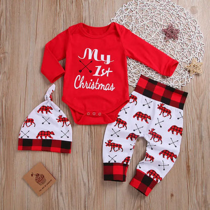 My First Christmas Baby Boy Romper Set
