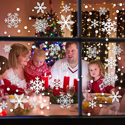 White Snowflake Window Decals for Christmas