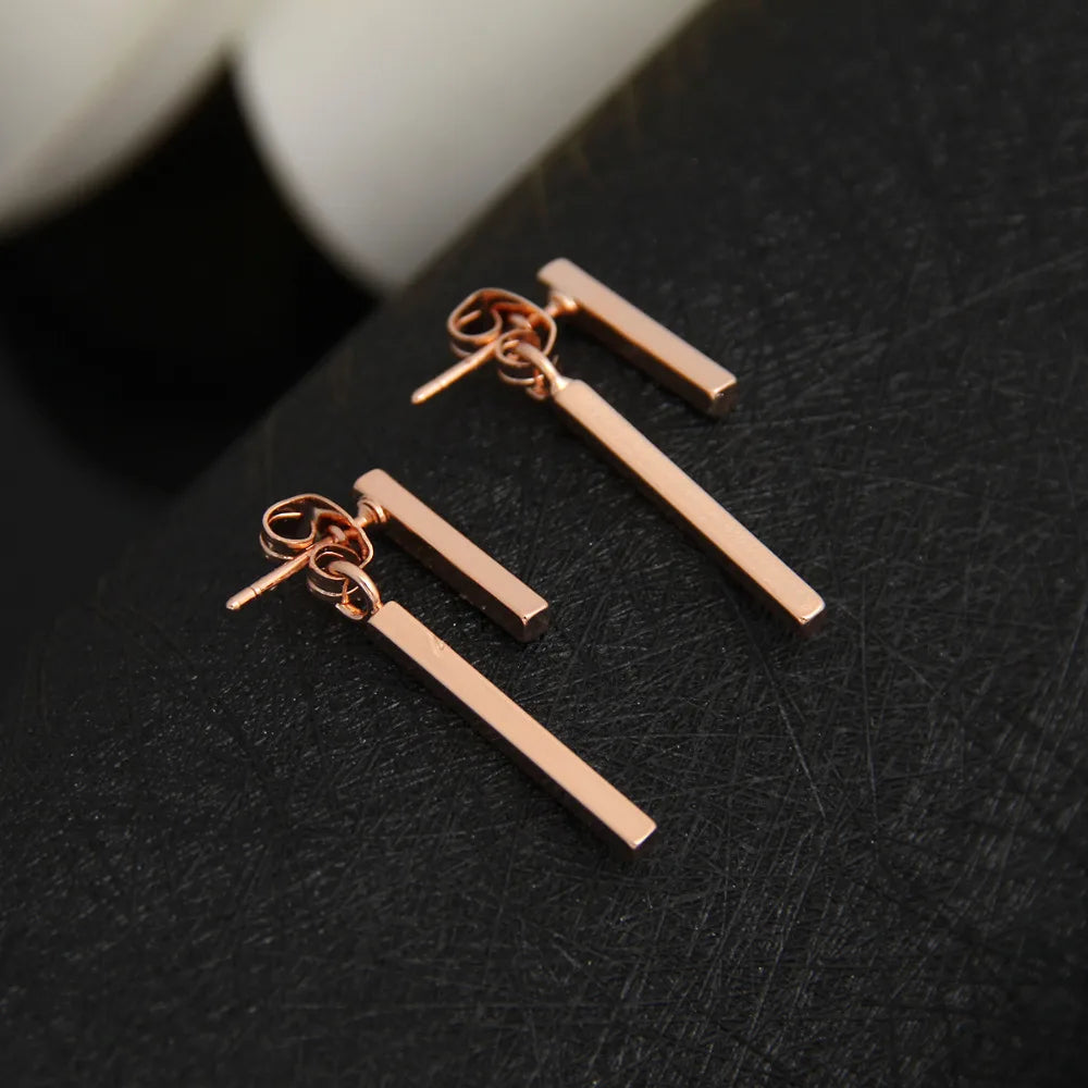 Simple T-Bar Drop Earrings for Women