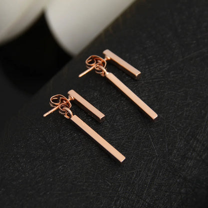 Boucles d'oreilles pendantes simples en forme de T pour femmes