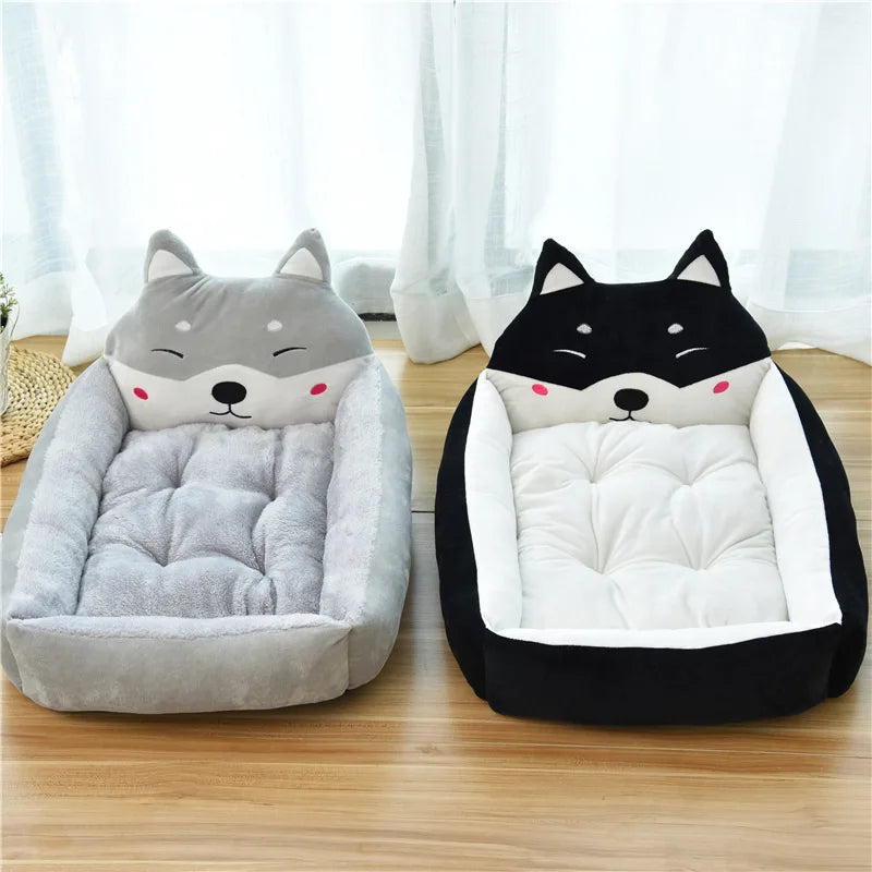 Cozy Cartoon Pet Bed for Small Pets