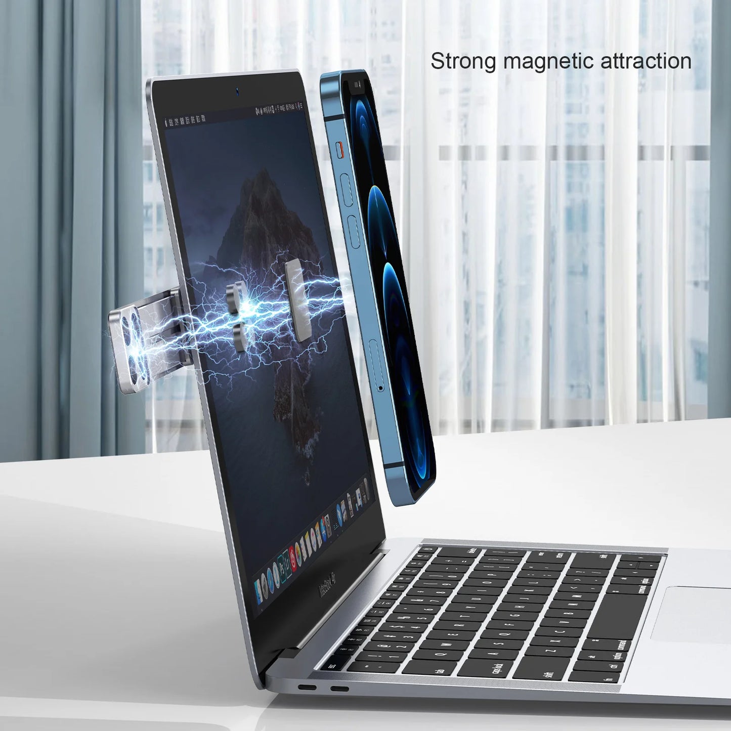 Magnetic Laptop Side Mount & Phone Stand