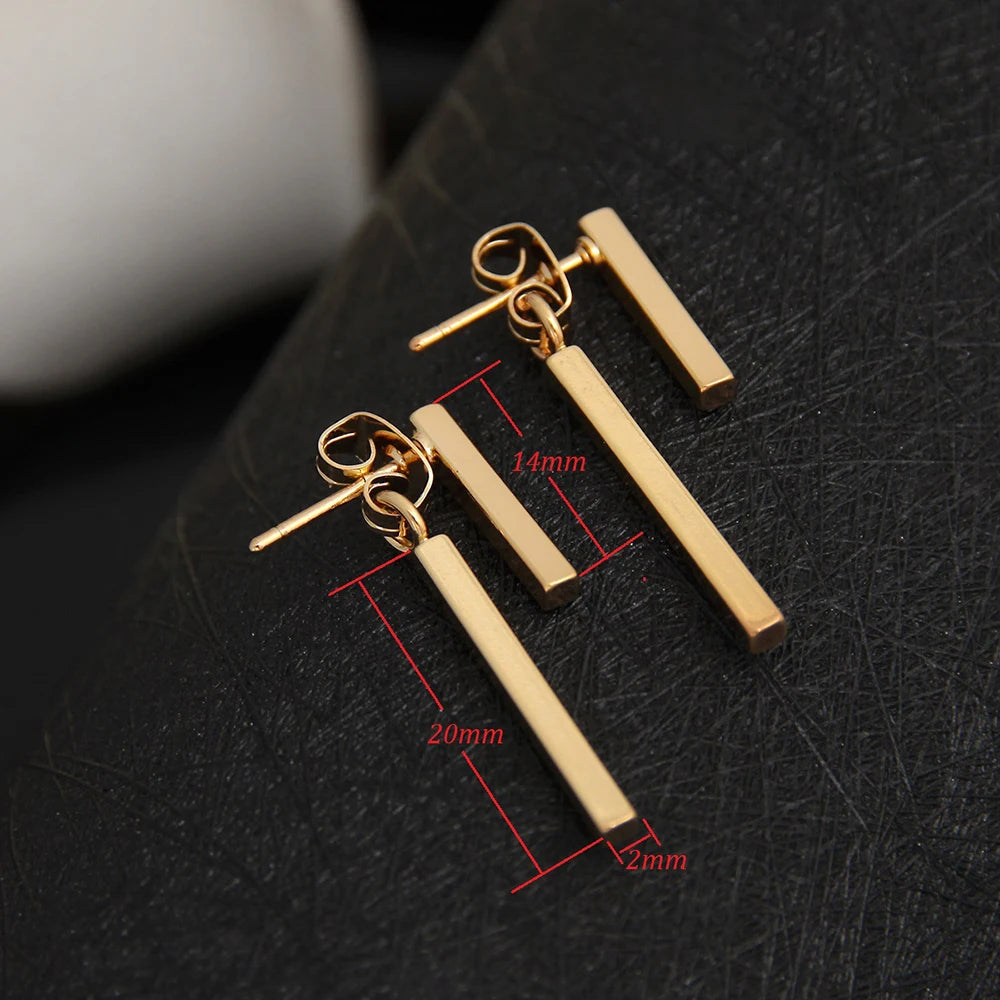 Simple T-Bar Drop Earrings for Women