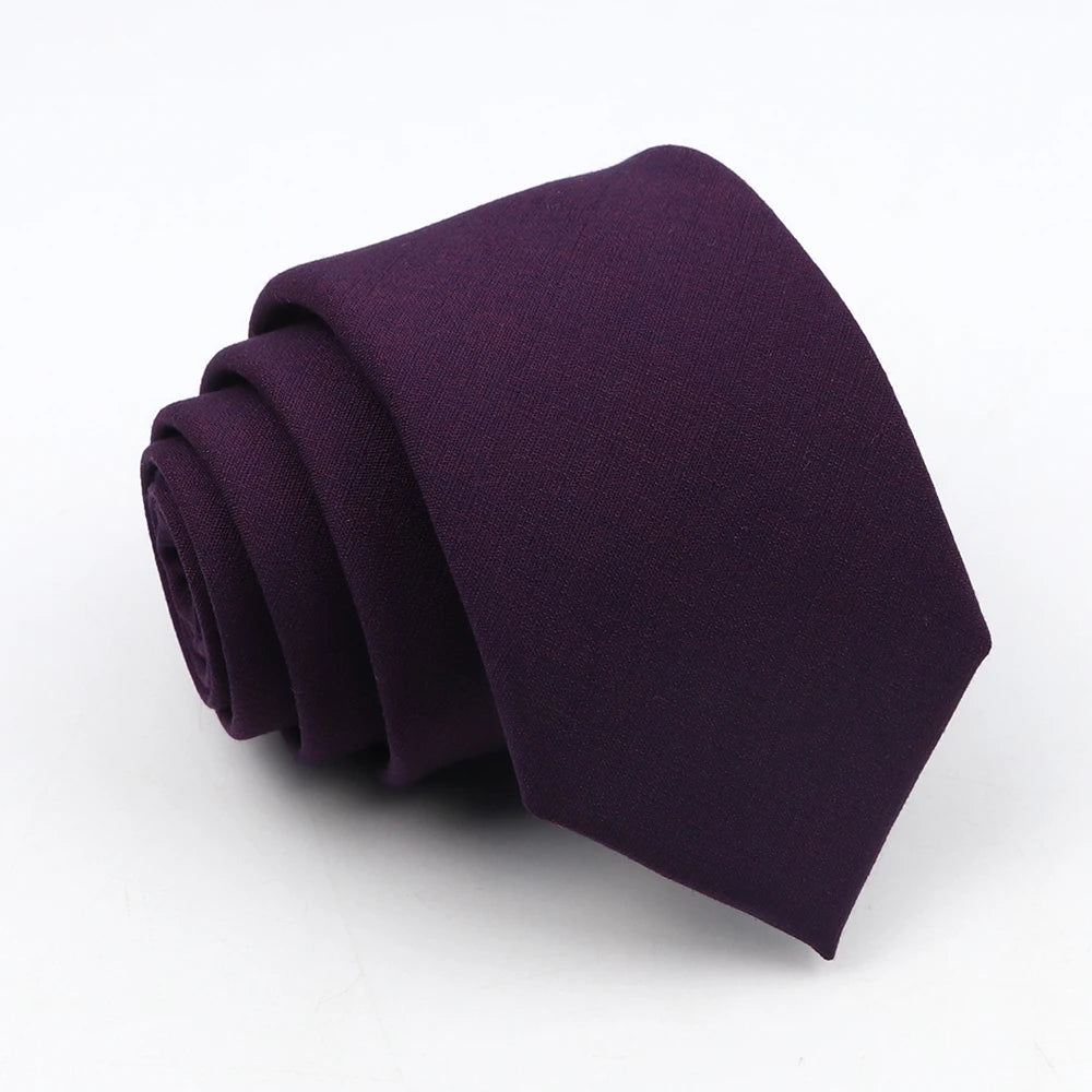 Skinny Solid Color Necktie for Casual Wedding Suit