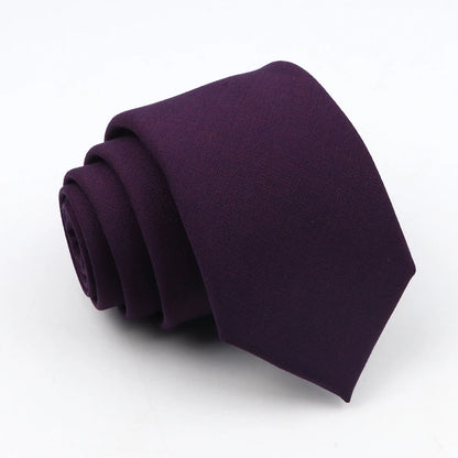Skinny Solid Color Necktie for Casual Wedding Suit