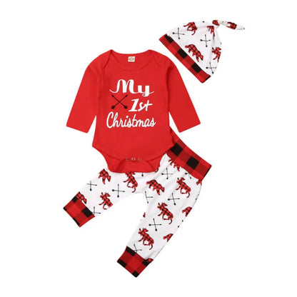 My First Christmas Baby Boy Romper Set