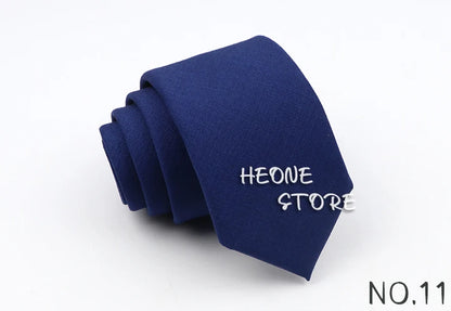 Skinny Solid Color Necktie for Casual Wedding Suit
