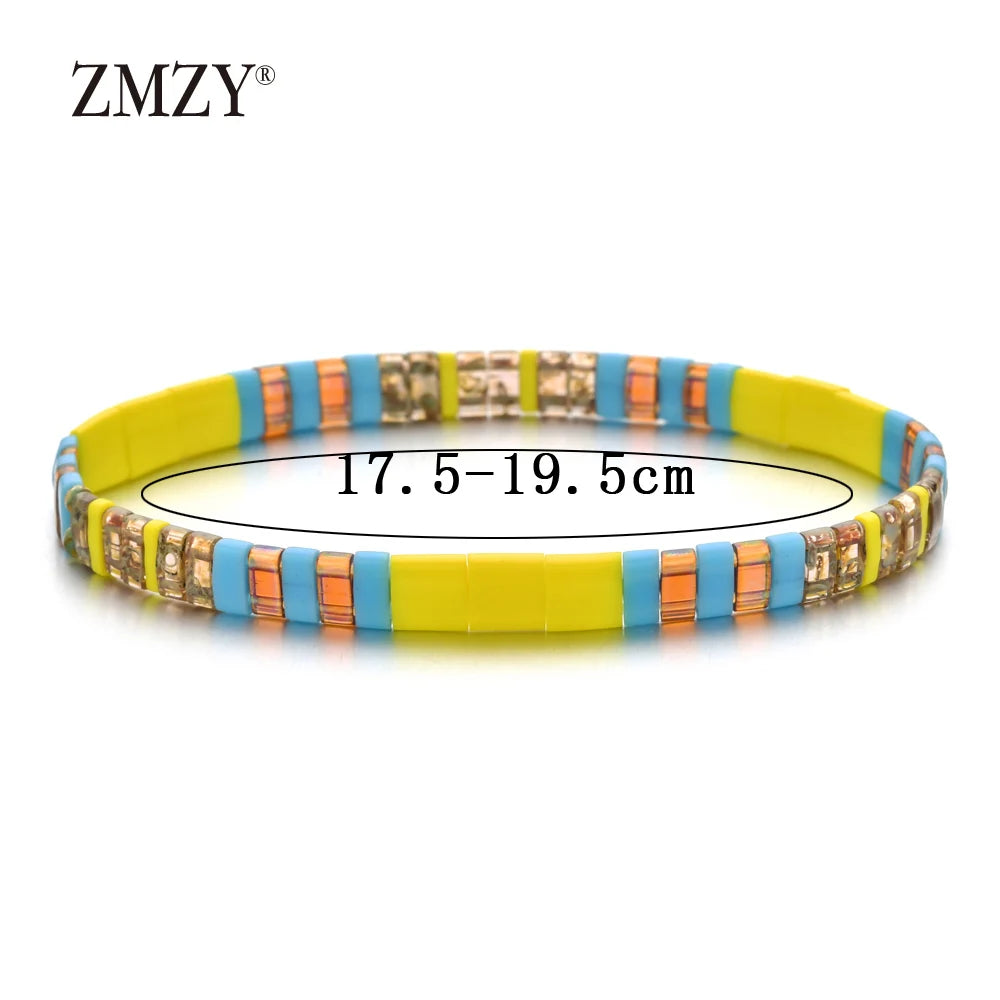 Women's Tila Beads Elastic Geometric Bracelet