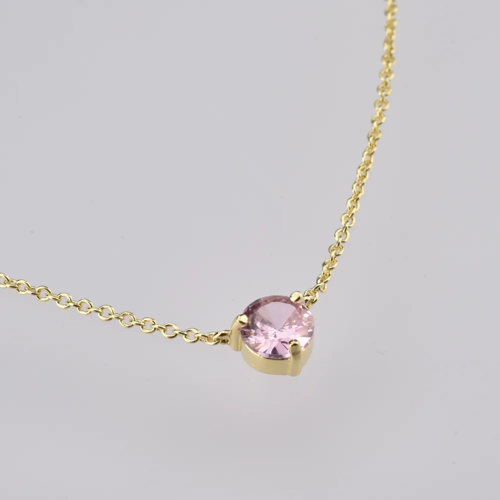 Sterling Silver Lavender Rhodolite Zircon Charm Necklace