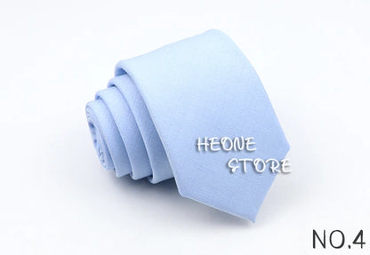 Skinny Solid Color Necktie for Casual Wedding Suit