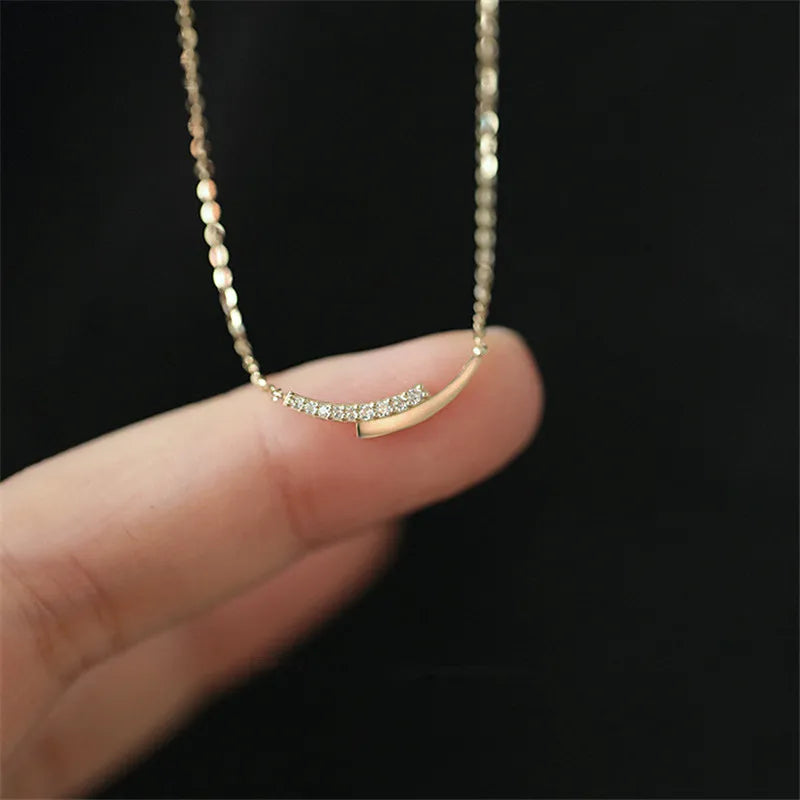 Silver & Gold Crystal Pendant Necklace