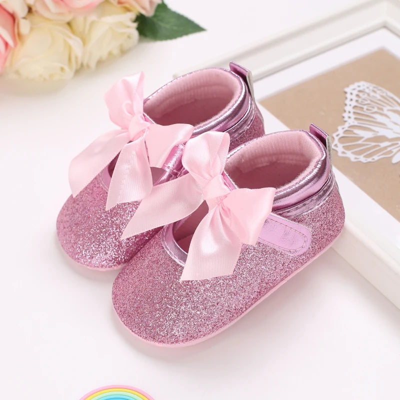 Chaussures bébé nouveau-né roses antidérapantes