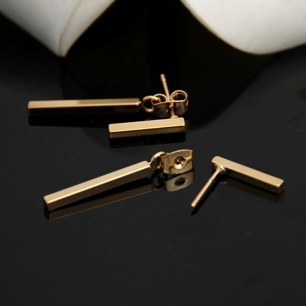 Simple T-Bar Drop Earrings for Women