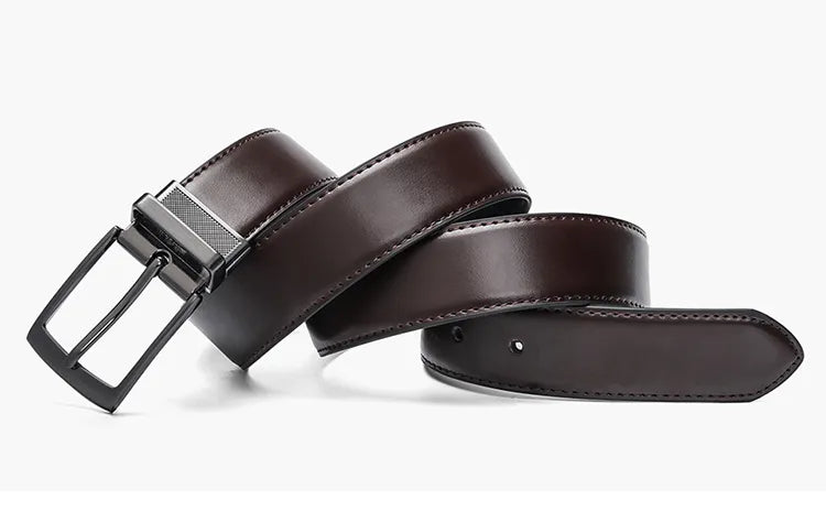 Ceinture Réversible En Cuir Pour Jeans Pour Homme Bleue Et Noire