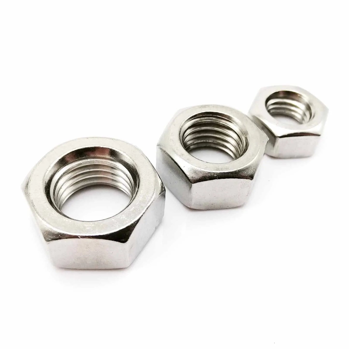 Stainless Steel Hex Nuts in Various Sizes