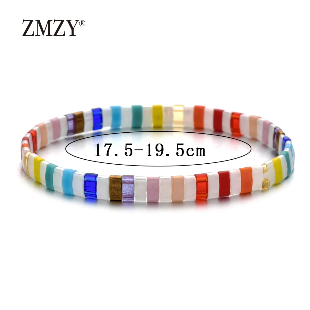 Women's Tila Beads Elastic Geometric Bracelet