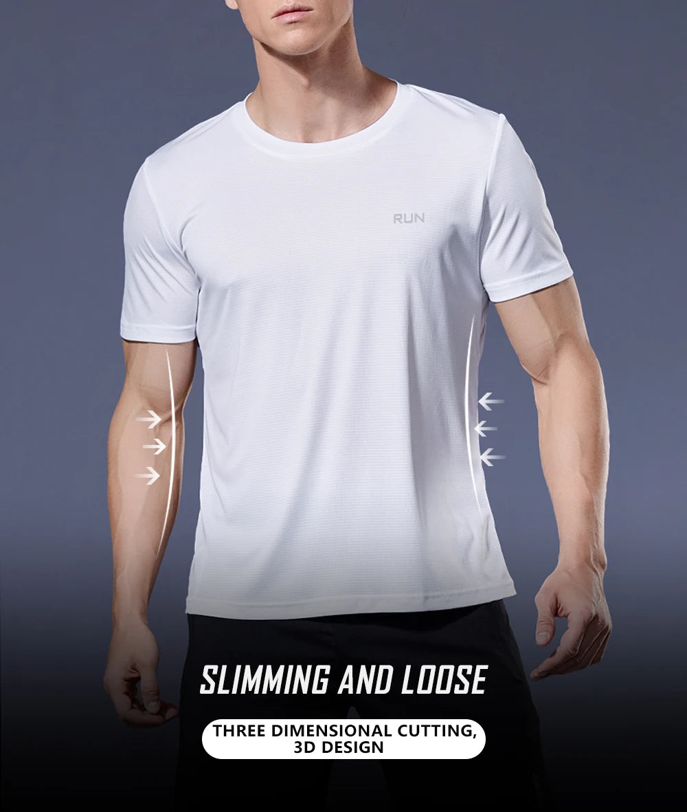 Kurzarm-T-Shirt für Herren zum Laufen und Fitnessstudio