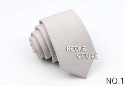 Skinny Solid Color Necktie for Casual Wedding Suit