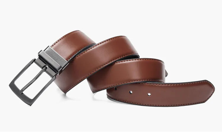 Ceinture Réversible En Cuir Pour Jeans Pour Homme Bleue Et Noire