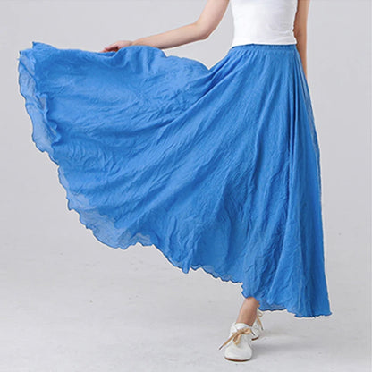 High-Quality Cotton Linen A-Line Skirt