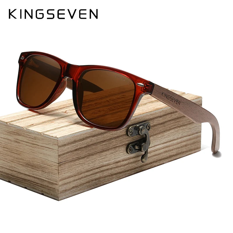 Polarized UV400 Wooden Frame Sunglasses