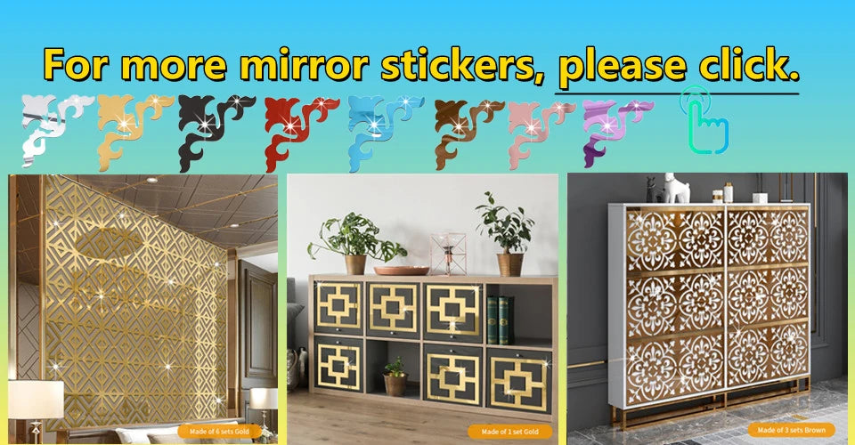 Acrylic 3D Wall Stickers for Furniture and Mirror Decor