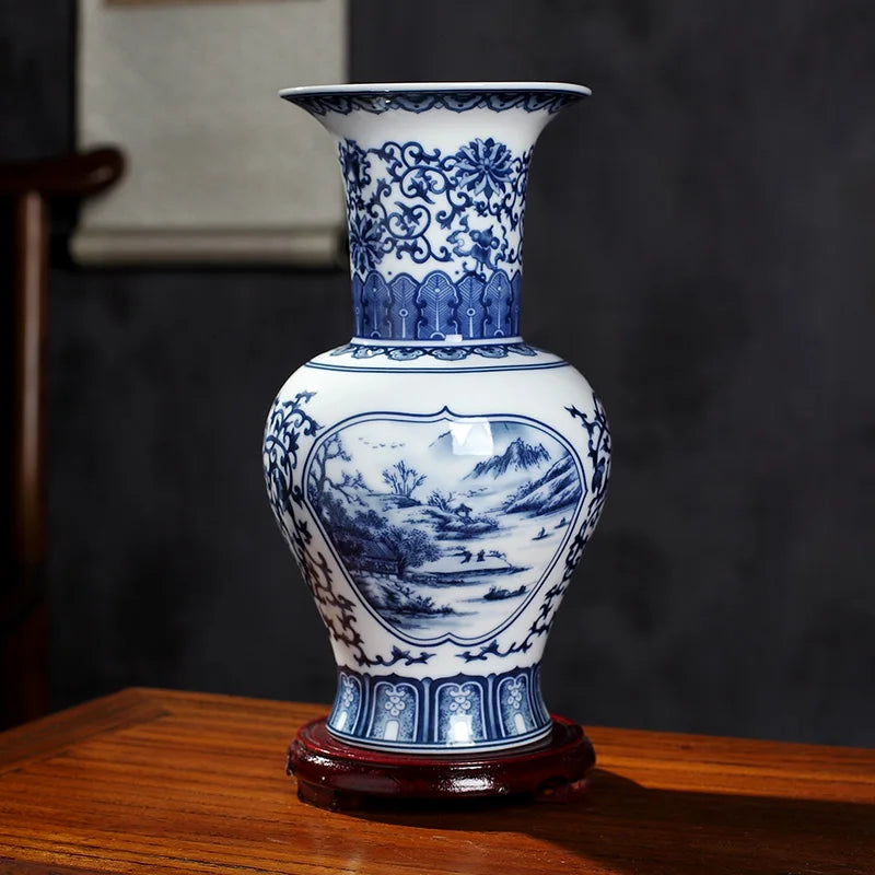 New Chinese Style Blue and White Porcelain Vase