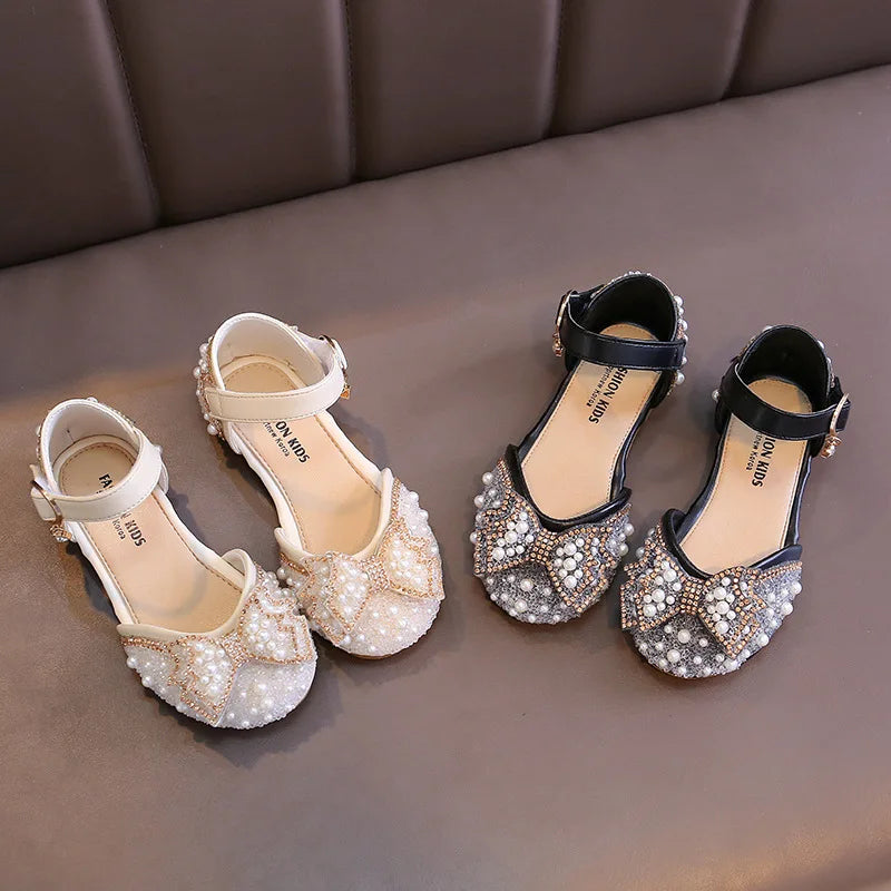 Pearl Bow Princess Sandals for Girls