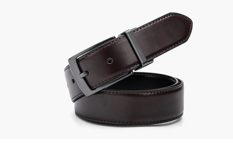 Ceinture Réversible En Cuir Pour Jeans Pour Homme Bleue Et Noire