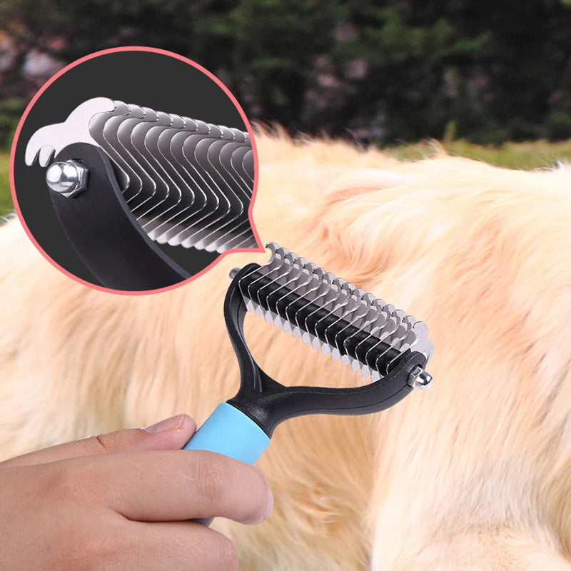 Double-Sided Pet Grooming Brush Tool